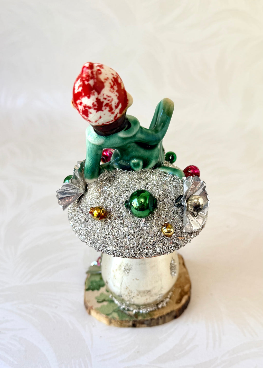 Milo - Handcrafted Mid-Century Pixie & Glass Mushroom Art