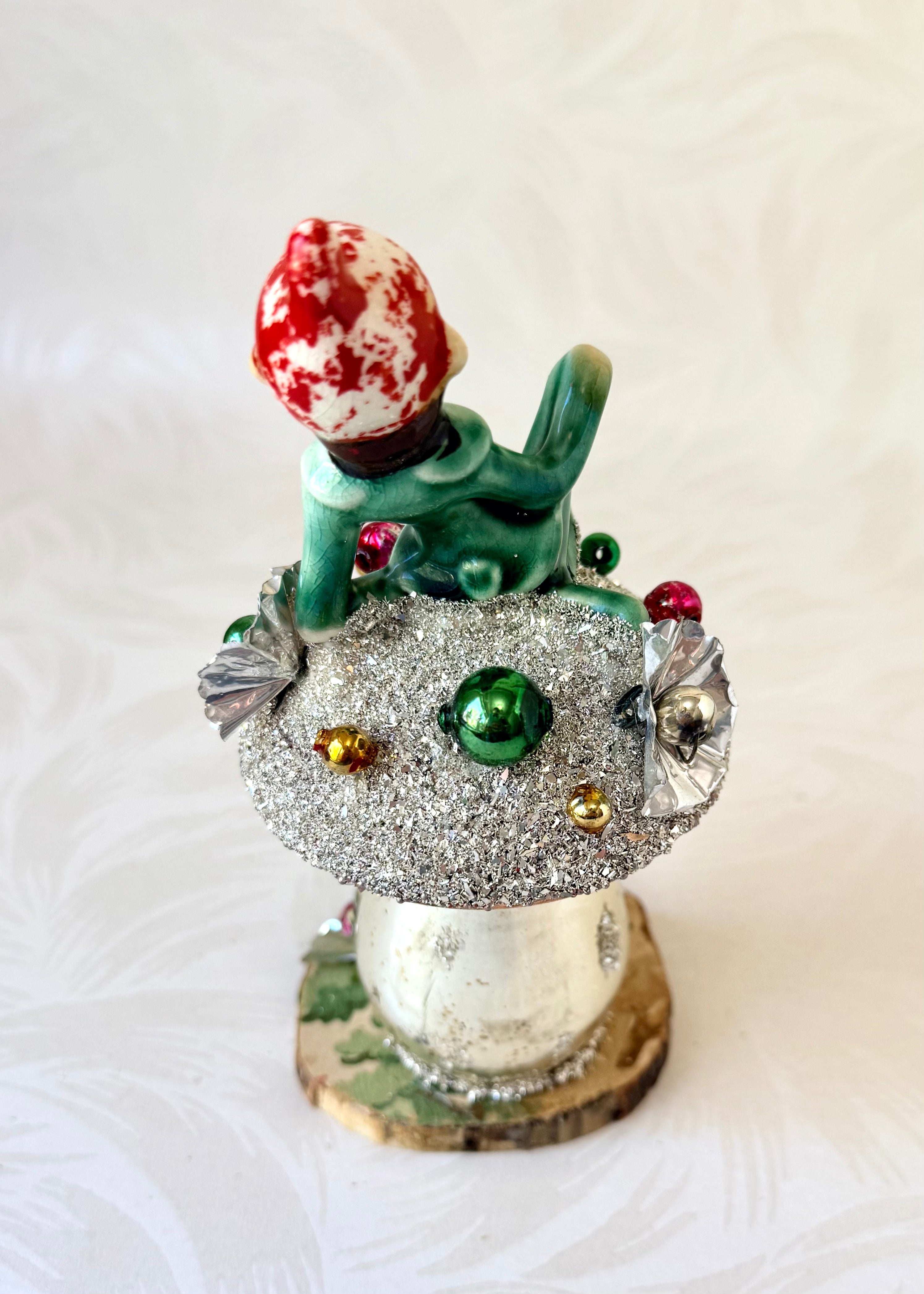 Milo - Handcrafted Mid-Century Pixie & Glass Mushroom Art