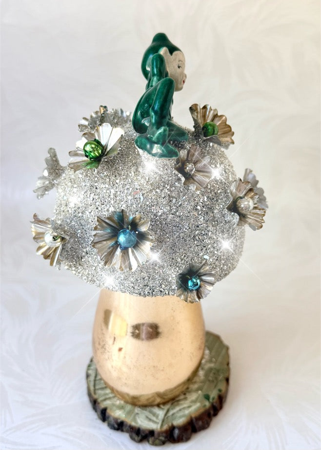 Jasper - Handcrafted Mid-Century Pixie & Glass Mushroom Art