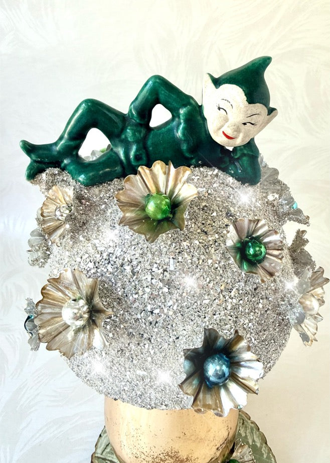 Jasper - Handcrafted Mid-Century Pixie & Glass Mushroom Art