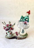 Oliver - Handcrafted Mid-Century Pixie & Glass Mushroom Art