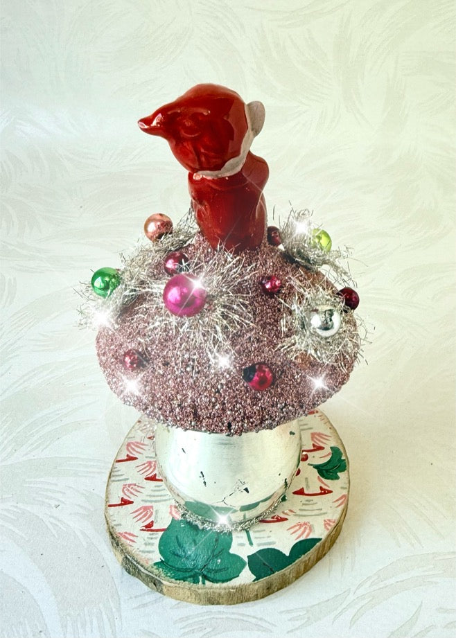 Thimble - Handcrafted Mid-Century Pixie & Glass Mushroom Art