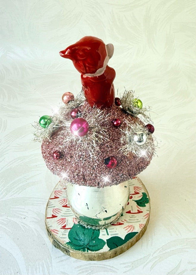 Thimble - Handcrafted Mid-Century Pixie & Glass Mushroom Art