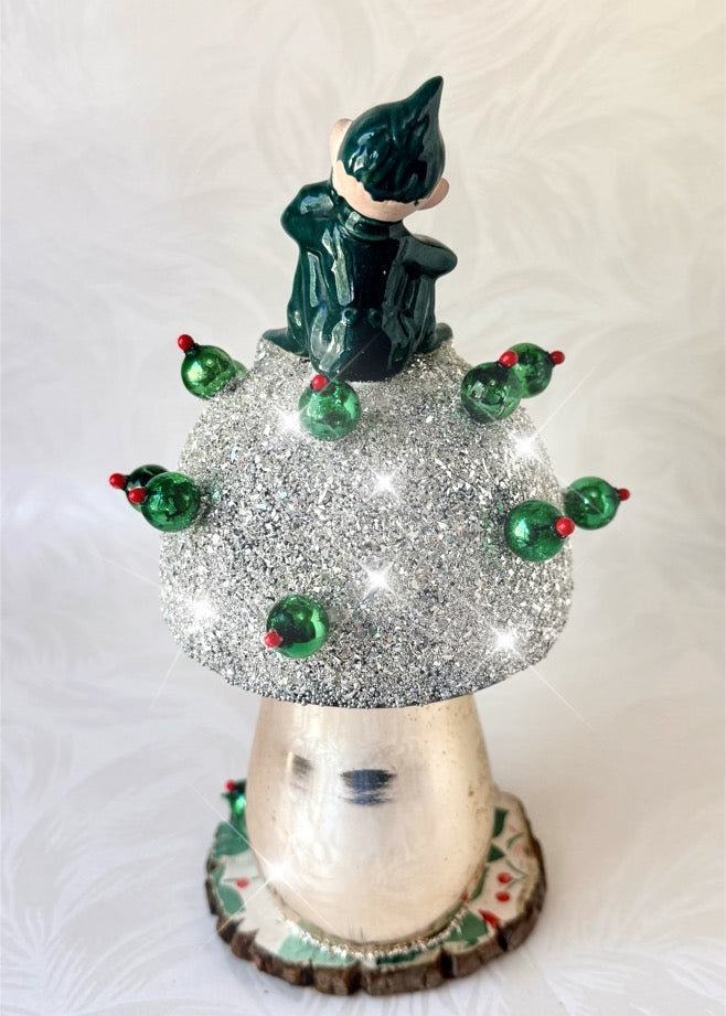 Darby - Handcrafted Mid-Century Pixie & Glass Mushroom Art