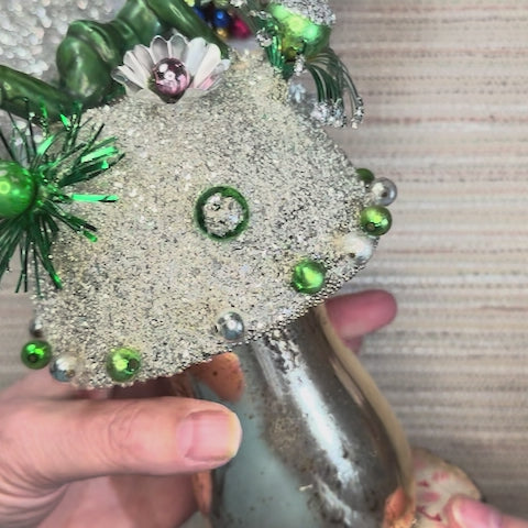 Buster - Handcrafted Mid-Century Pixie & Glass Mushroom Art