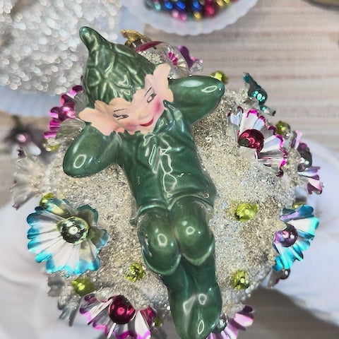 Bramley - Handcrafted Mid-Century Pixie & Glass Mushroom Art
