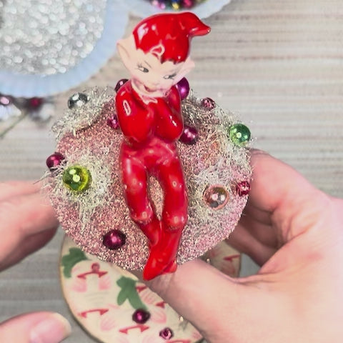 Thimble - Handcrafted Mid-Century Pixie & Glass Mushroom Art