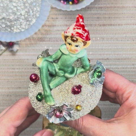 Milo - Handcrafted Mid-Century Pixie & Glass Mushroom Art