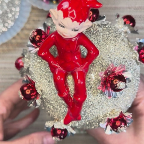 Gideon - Handcrafted Mid-Century Pixie & Glass Mushroom Art